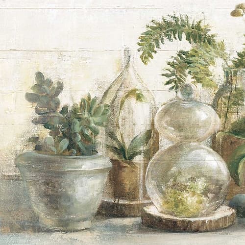 Greenhouse Orchids on Shiplap II Art Print