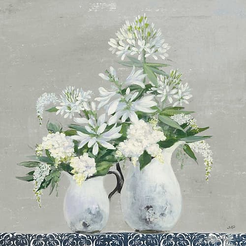 Late Summer Bouquet III with Tile Art Print