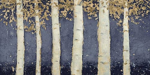 Magnificent Birch Grove Indigo Crop Art Print