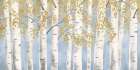 Fresh Forest Light Blue Gold Art Print