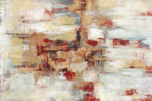 Old Bridge Reminiscence Red Art Print