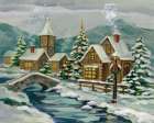 Twilight Christmas Village Art Print
