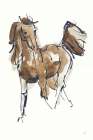 Sketchy Horse VI Navy Art Print