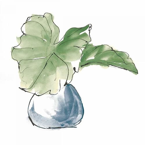 Plant Big Leaf I Dark Green Nature Print