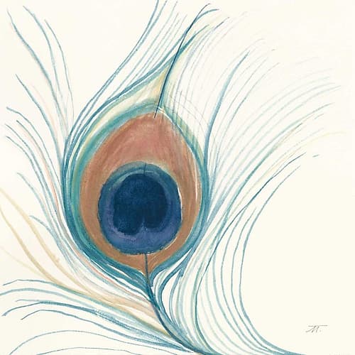 Peacock Feather II Blue Art Print by Thomas