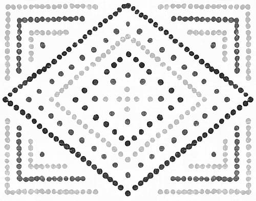 Daisy Dots Tile II Black Art Print by Wild Apple Portfolio