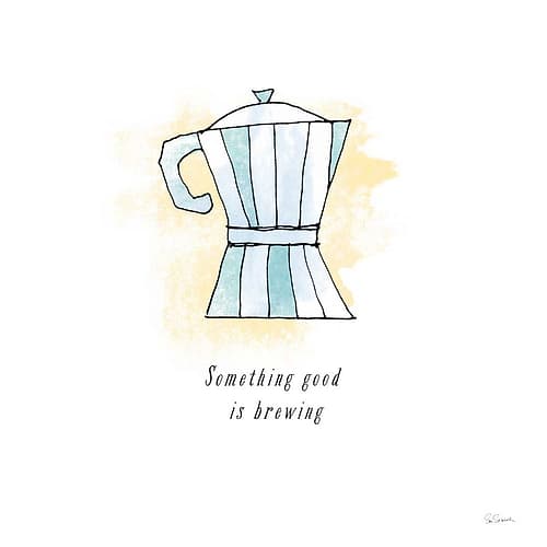 Good Brew I Black Text Coffee Print