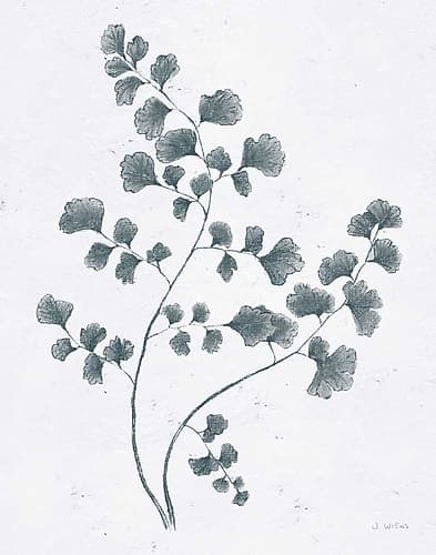 Soft Summer Sketches IV Blue Nature Print