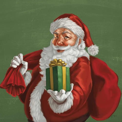 Holiday Santa I Art Print