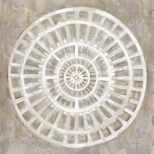 Neutral Textured Medallion Light Global Print