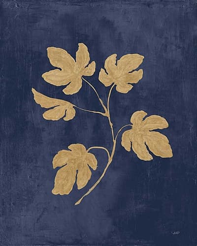 Botanical Study III Gold Navy Nature Print