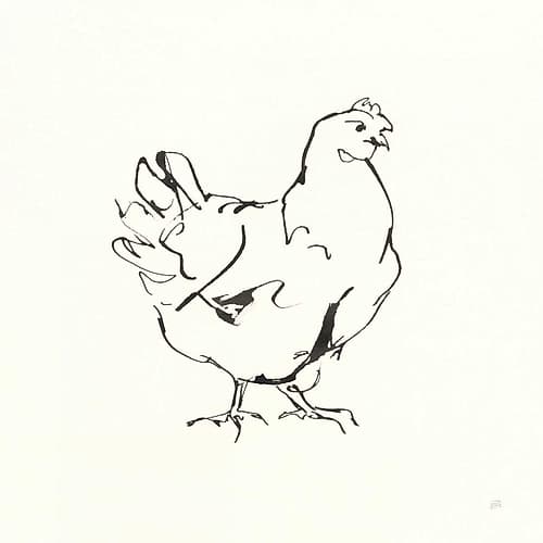Line Chicken I Art Print