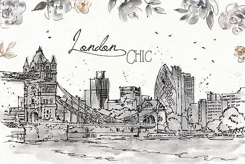Skyline Sketches IV Art Print