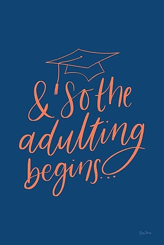 Graduation IV Blue Inspirational Print