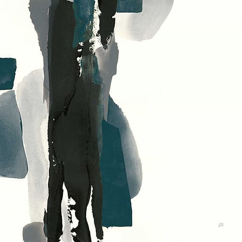 Black and Dark Teal II Art Print
