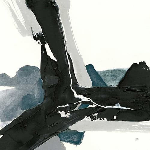 Black and Dark Teal III Art Print