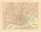 Map of Cincinnati Vintage Print