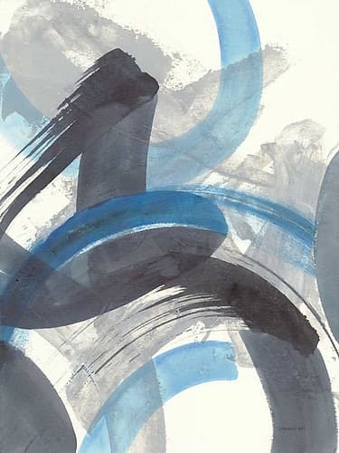 Blue Brushy Abstract II Art Print by Danhui Nai