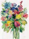 Earthy Colors Bouquet II White Art Print
