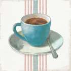 Wake Me Up Coffee IV Blue with Stripes No Cookie Art Print