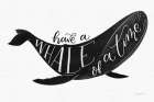 Whale of a Time BW Art Print