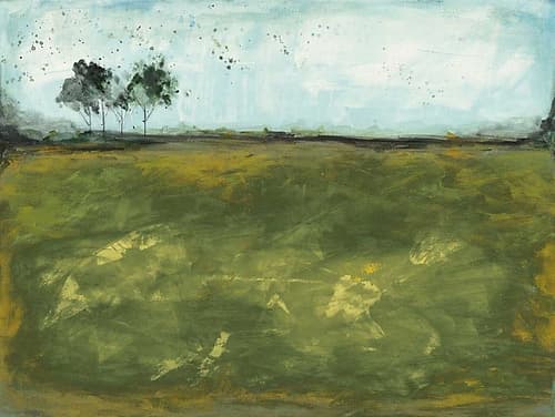 Over the Meadow Green Art Print