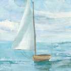 Silver Sail Bright Art Print