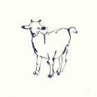 Line Goat Navy Art Print