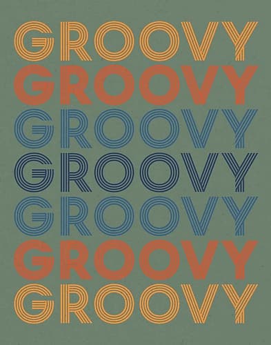 Retro Words I Green Word Art Print