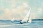 Sailboats at Sunrise Art Print
