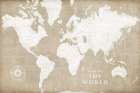 Burlap World Map I Art Print