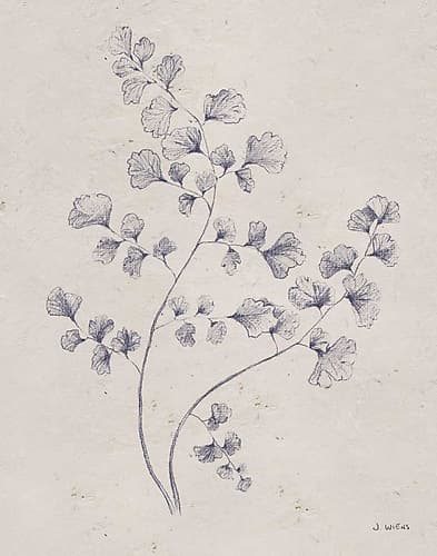 Soft Summer Sketches IV Navy Nature Print