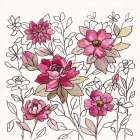 Magenta Flower Lace I Art Print
