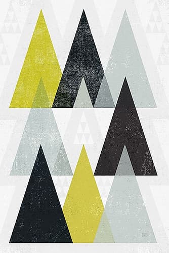 Mod Triangles IV Yellow Black Art Print