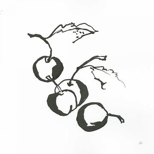 Cherries BW Food Print