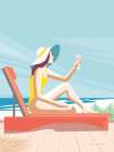 South Beach Sunbather I Art Print