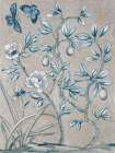 Shimmering Garden I Navy Art Print