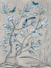 Shimmering Garden II Navy Art Print