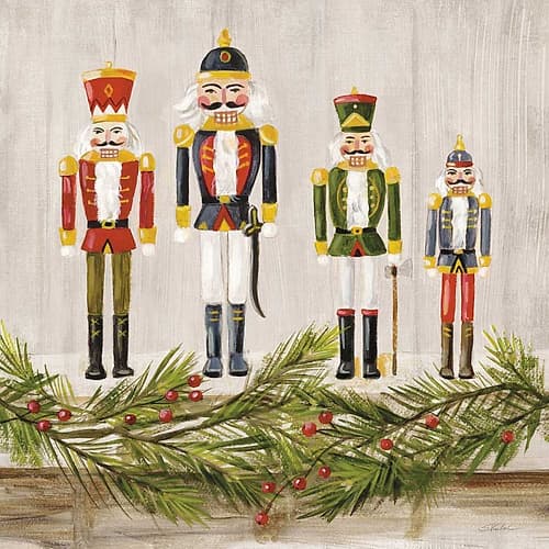 Nutcrackers on a Mantel Art Print
