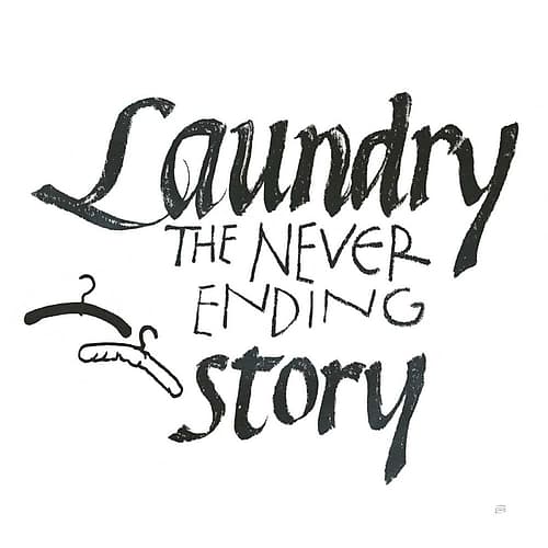 Laundry Room II White Art Print