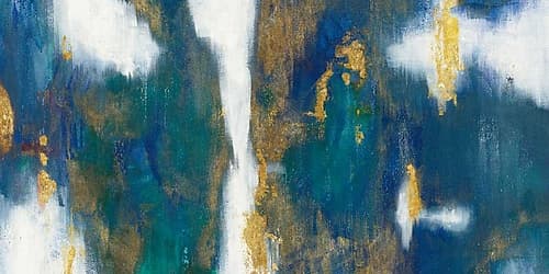 Blue Texture I Gold Crop Art Print