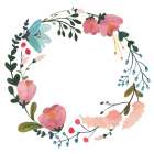 Romantic Floral Wreath II Art Print