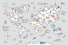 World Map Pastel Art Print