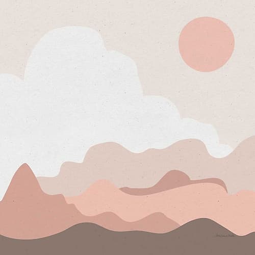 Mountainous I Pink Landscape Print