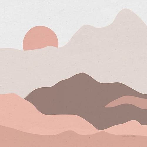Mountainous II Pink Landscape Print