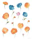 Retro Flowers II Art Print