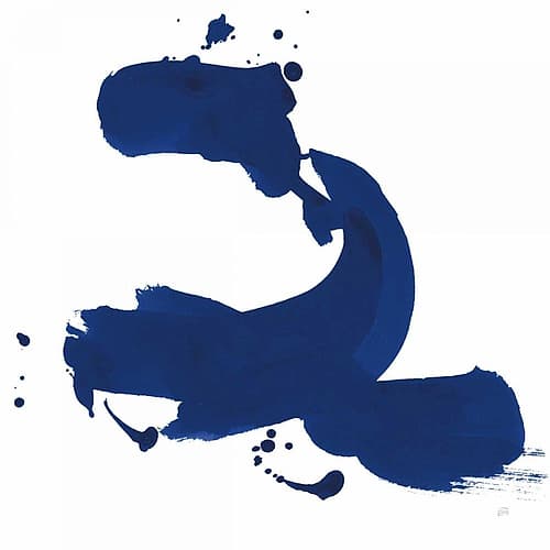 Cobalt Ink Drops II Minimalist Print