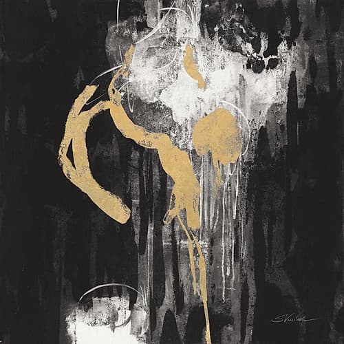 Golden Rain I BW Art Print