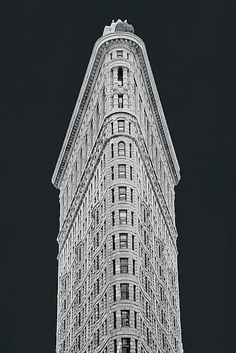 Flatiron Building on Black Photography Print