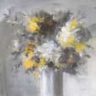 Weekend Bouquet Yellow Gray Art Print